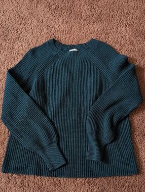 Jessica Simpson Deep Teal Ribbed Crewneck Sweater